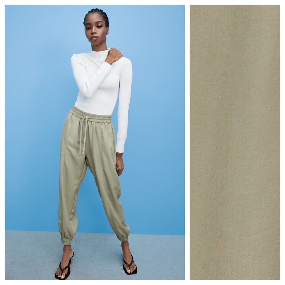 Zara Olive Green Track Pants